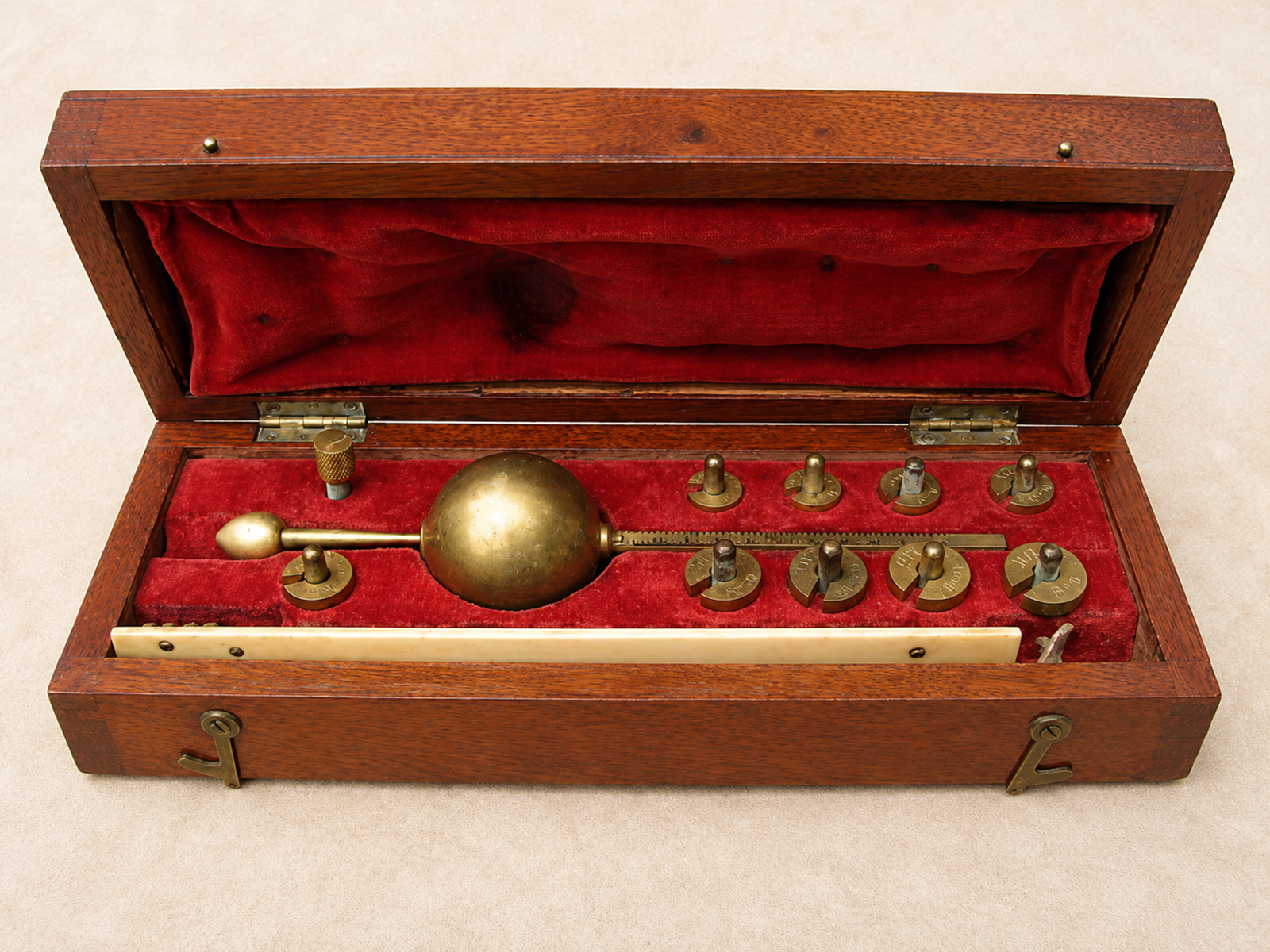 19th century Sikes hydrometer set by J Lizars